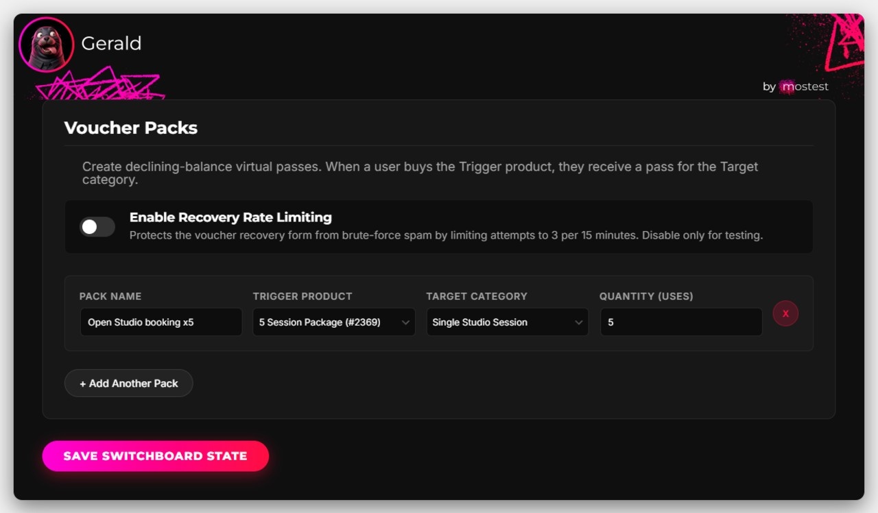 Gerald for WordPress Plugin Interface